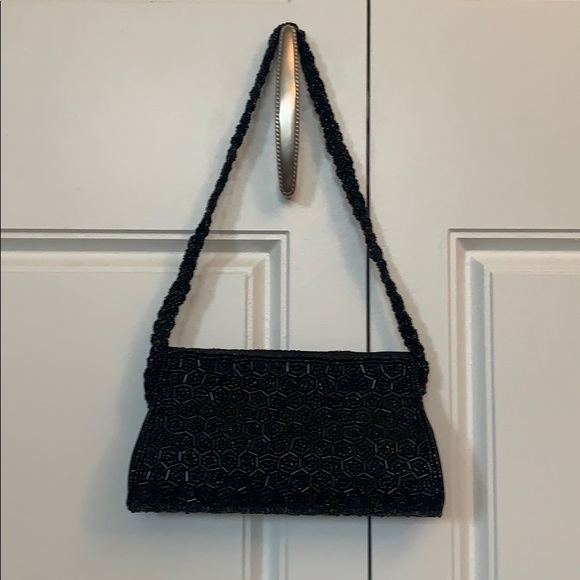 Black sequined clutch with strap - Picture 2 of 5